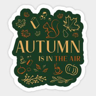 Autumn is in the air (outline) Sticker